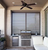Exterior shutter by outside grill