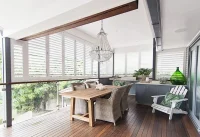 White Exterior Shutter on deck