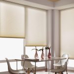 Cream celluar shades in dinning room